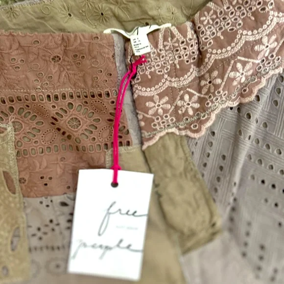 NWT Free People Sweet & Salty vest suit set. Patchwork. Cutwork. Textured Size 8 - Picture 14 of 14